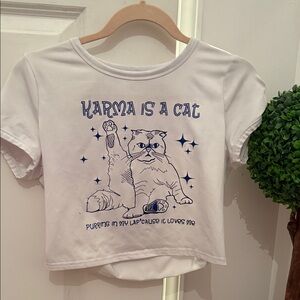 White Cat Taylor swift Karma Graphic baby Tee